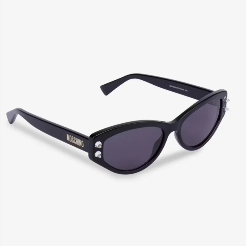 Black Cat Eye Sunglasses with Rhinestone Embellishments